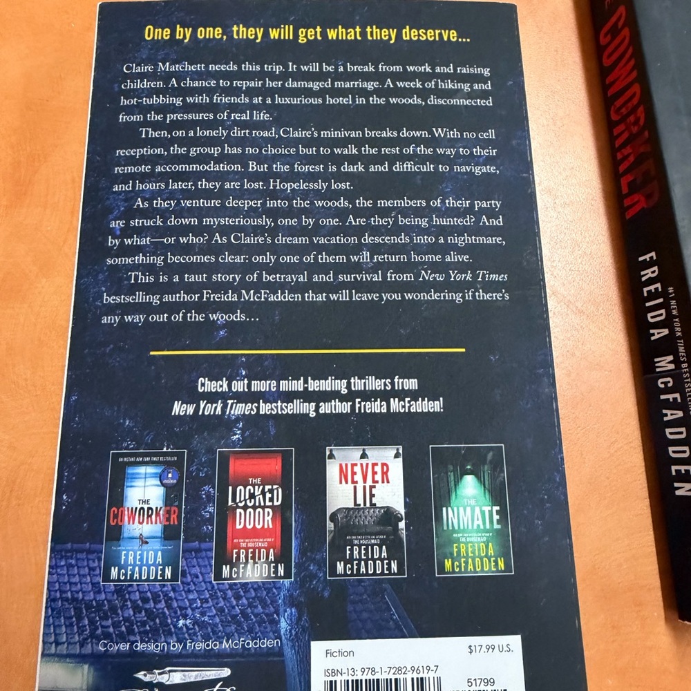 Frieda McFadden Thriller Book Set - Black, Blue, Yellow, Red Covers - Picture 2 of 5
